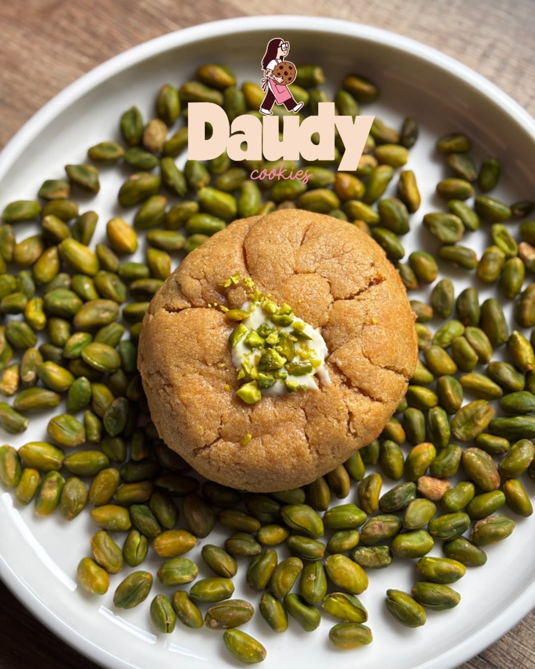 Cookie artisanal pistache cœur fondant Daudy Cookies Morbihan